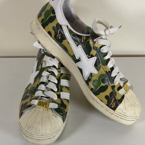 Adidas superstar x Bape green Camo Sneakers